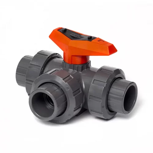 Válvula Bola PVC 3 Vías Georg Fischer ref. 543